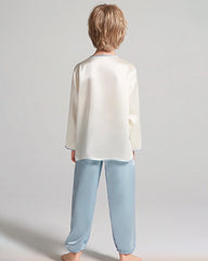 Ensemble pyjama en soie à manches longues pour enfant