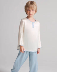 Ensemble pyjama en soie à manches longues pour enfant