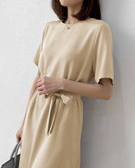 Robe en Soie Ample avec Ceinture