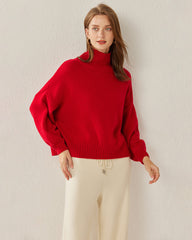 Pull en Cachemire Oversize Col Roulé Luxe