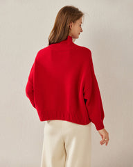 Pull en Cachemire Oversize Col Roulé Luxe
