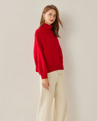 Pull en Cachemire Oversize Col Roulé Luxe