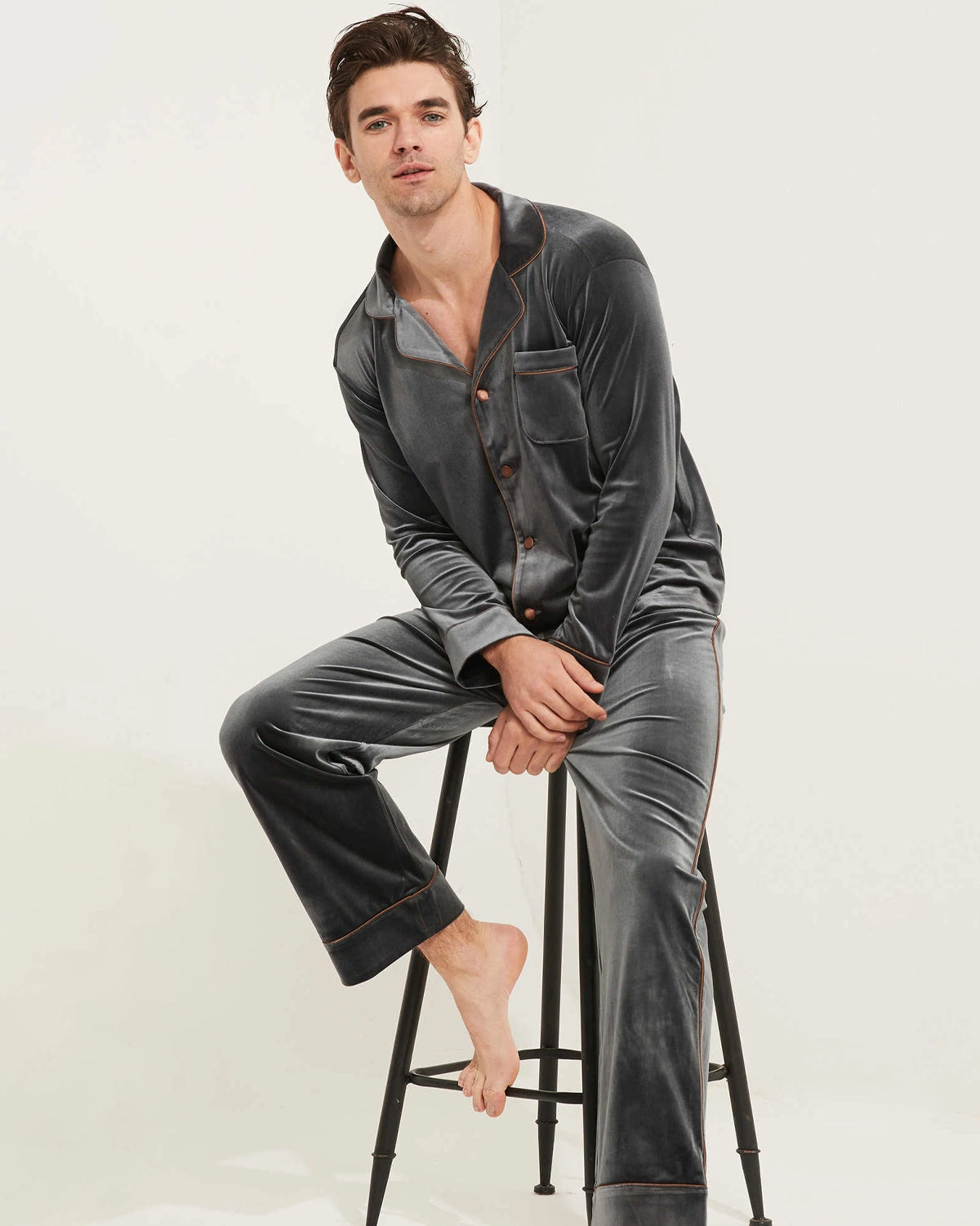 Pyjama en velours de soie pour homme