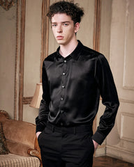 Chemise en soie homme lavable – manches longues