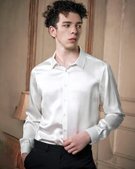 Chemise en soie homme lavable – manches longues
