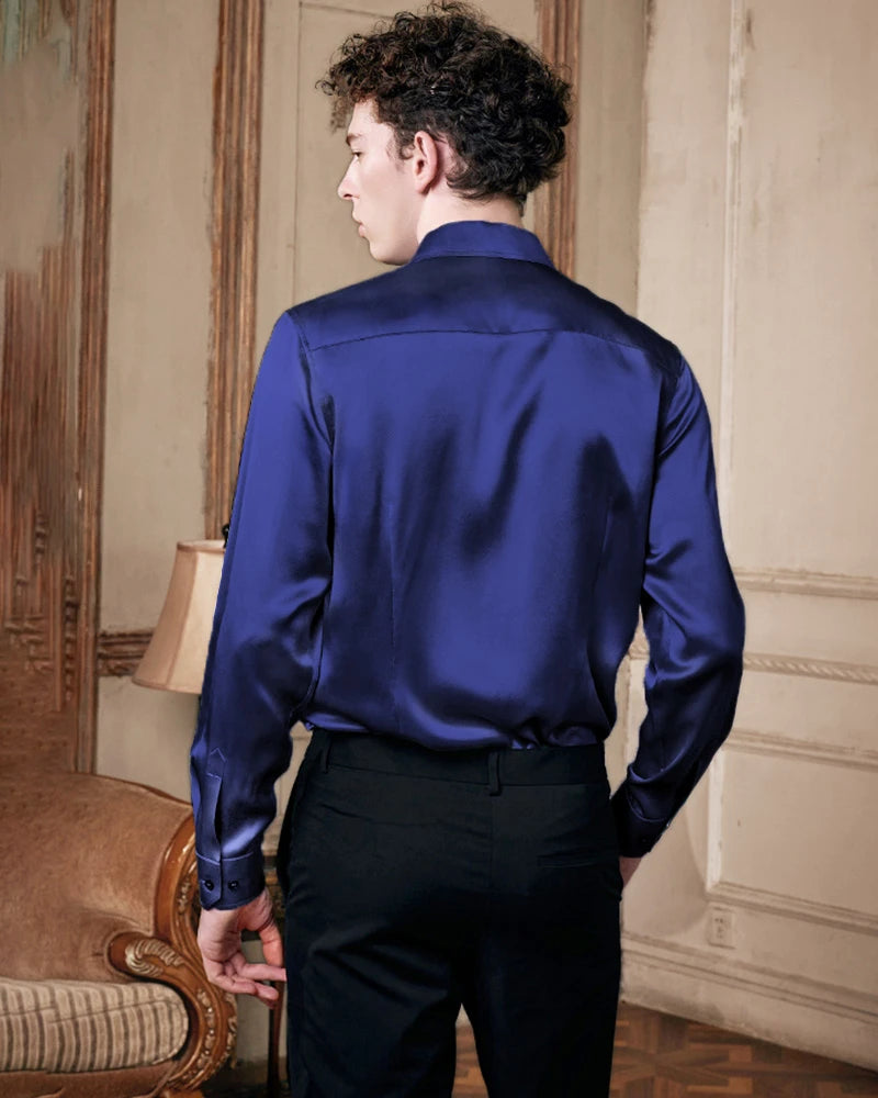Chemise en soie homme lavable – manches longues