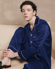 Ensemble de pyjama pour homme en soie lavable