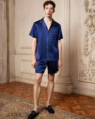 Pyjama court en soie lavable pour homme