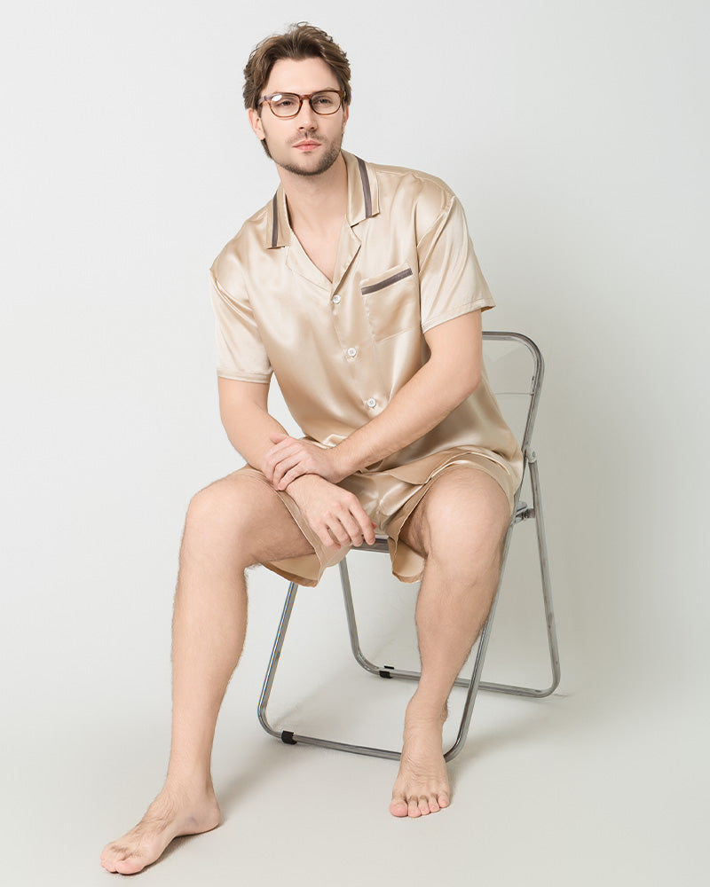 Ensemble de pyjama en soie classique pour homme