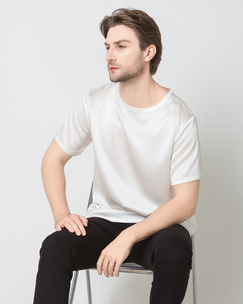 Daisysilk T-shirt Décontracté en Soie 100% pour Hommes