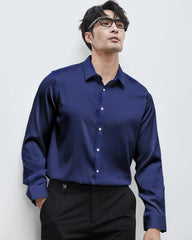 Chemise en soie lavable homme manches longues