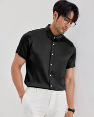 Chemise en soie lavable homme manches courtes