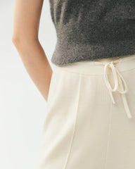 Pantalon en maille de laine mérinos à coupe droite