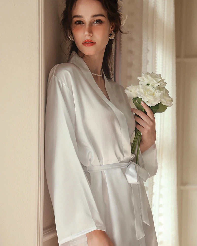 Peignoir Midi en Soie Lavable