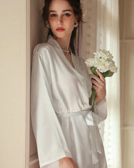 Peignoir Midi en Soie Lavable