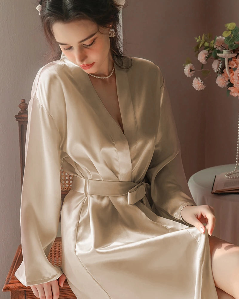 Peignoir Midi en Soie Lavable