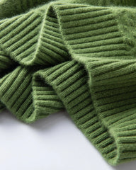 Pull en cachemire à col montant et motif losange