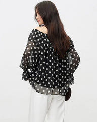 Blouse en georgette de soie à épaules dénudées