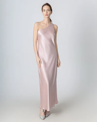 Robe Maxi en Soie à Épaule Unique