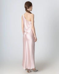 Robe Maxi en Soie à Épaule Unique