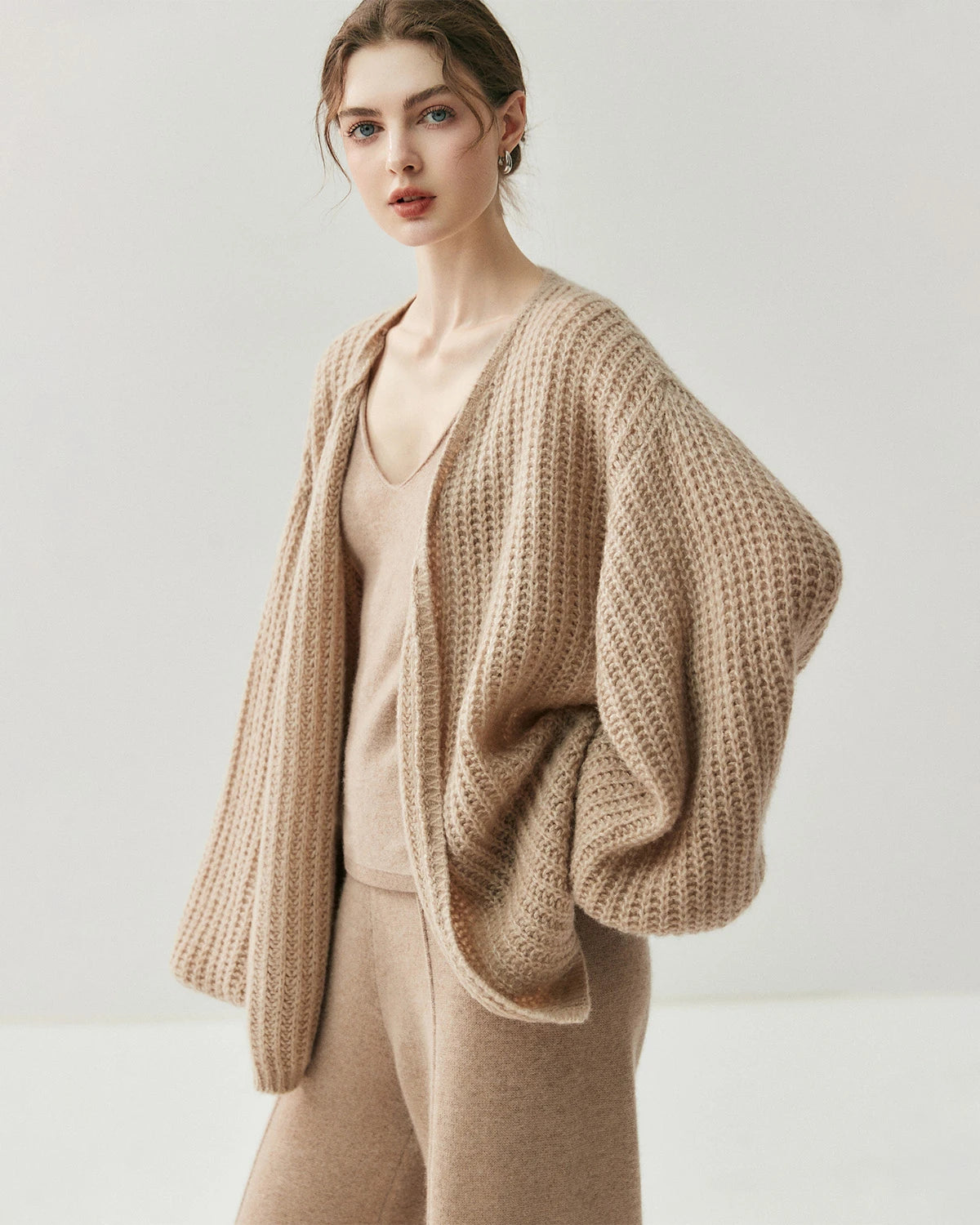Cardigan oversize en soie et cachemire