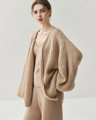 Cardigan oversize en soie et cachemire