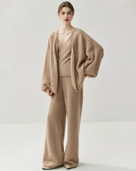 Cardigan oversize en soie et cachemire