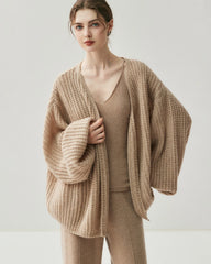 Cardigan oversize en soie et cachemire