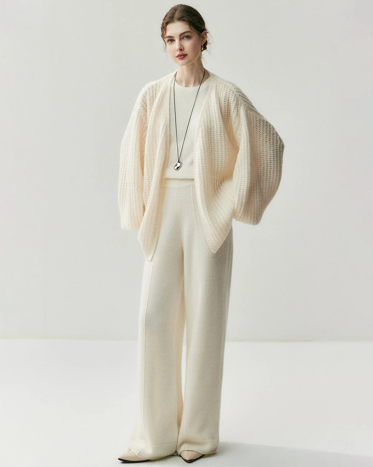 Cardigan oversize en soie et cachemire