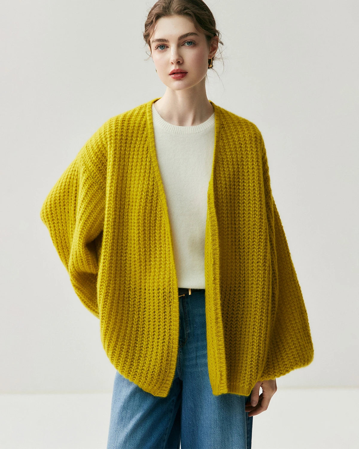 Cardigan oversize en soie et cachemire
