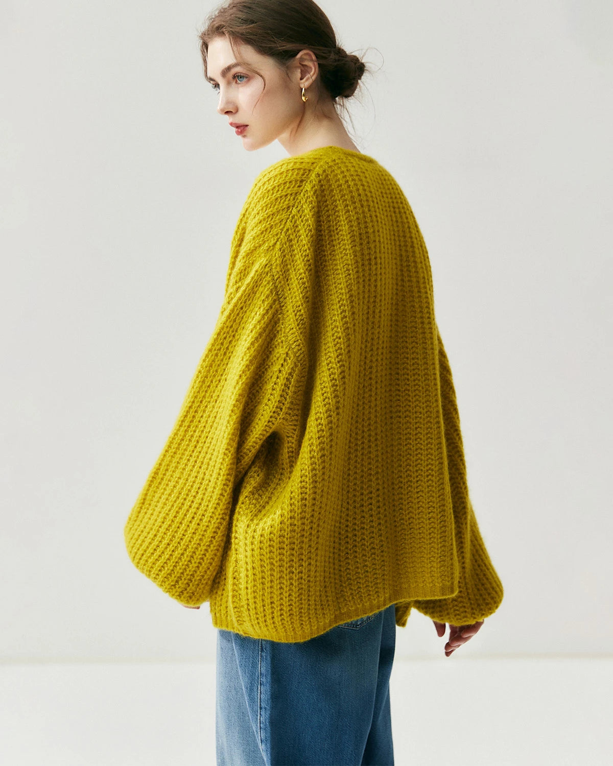 Cardigan oversize en soie et cachemire