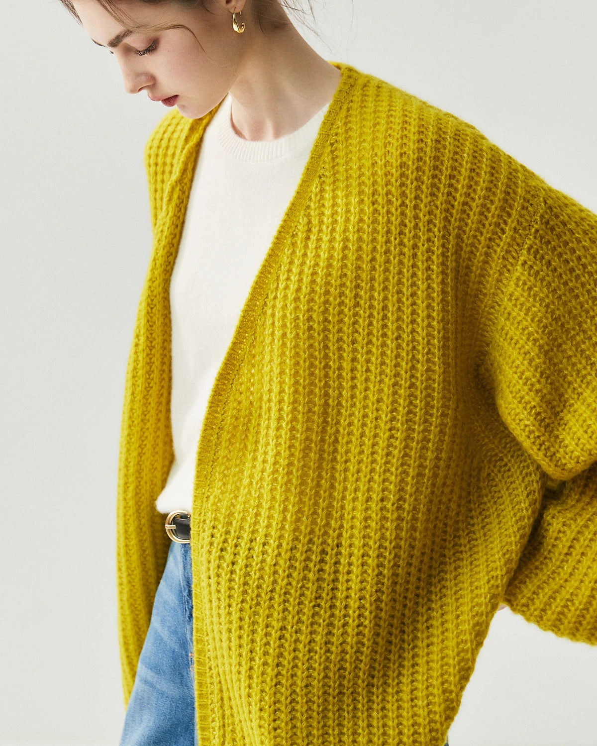 Cardigan oversize en soie et cachemire