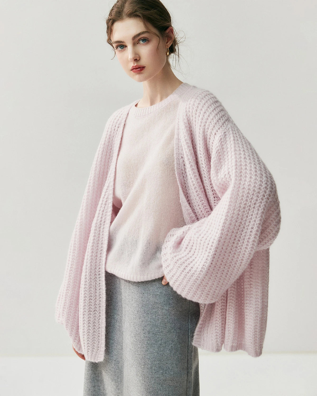 Cardigan oversize en soie et cachemire