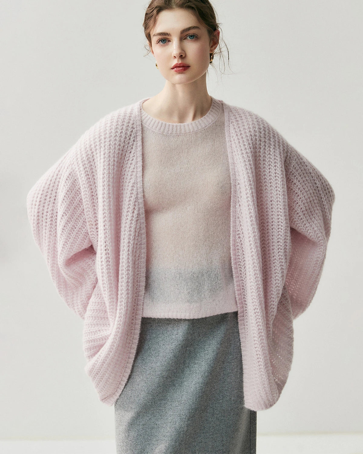 Cardigan oversize en soie et cachemire