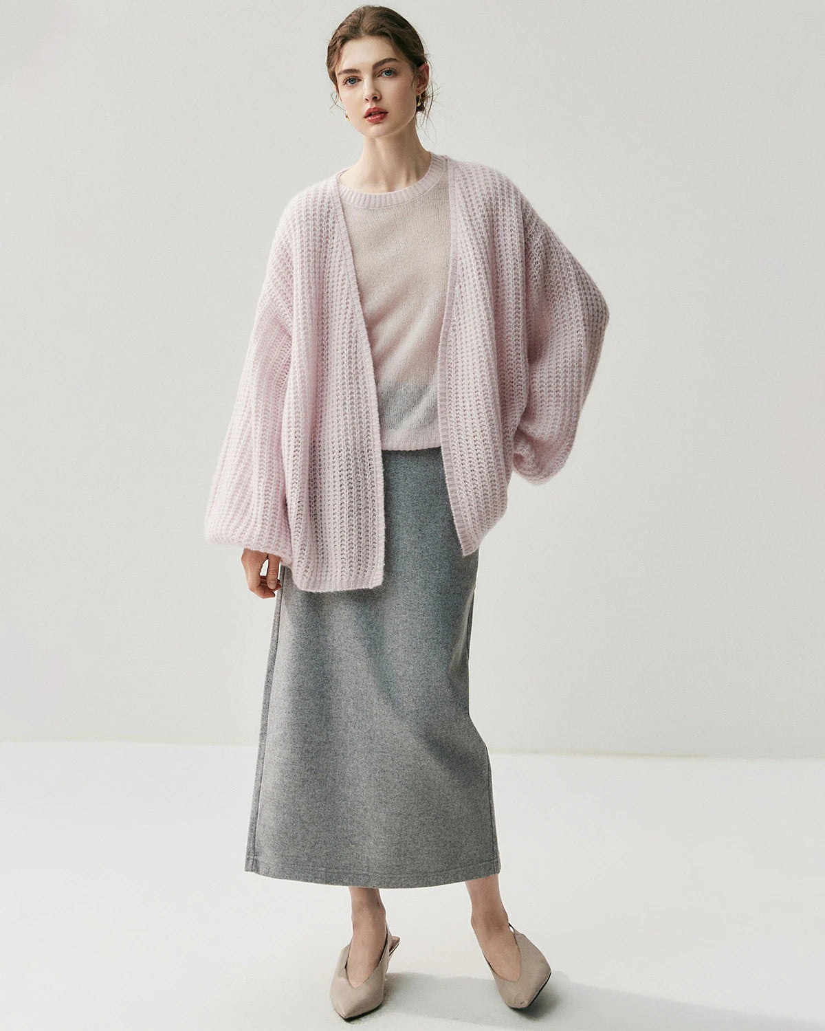 Cardigan oversize en soie et cachemire