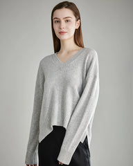 Pull en Cachemire Oversize à Col en V