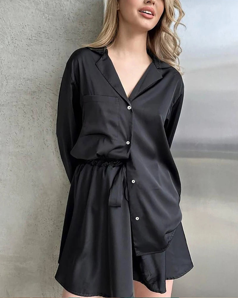 Pyjama en Soie Plusieurs Tailles - Chemise et Short