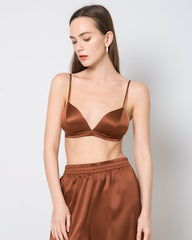 Soutien-Gorge Sans Fil en Soie Satinée 100% Doux et Respirant