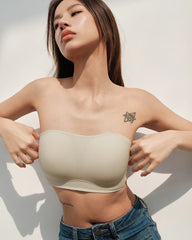 Soutien-gorge Bandeau en Soie Sans Couture Antidérapant