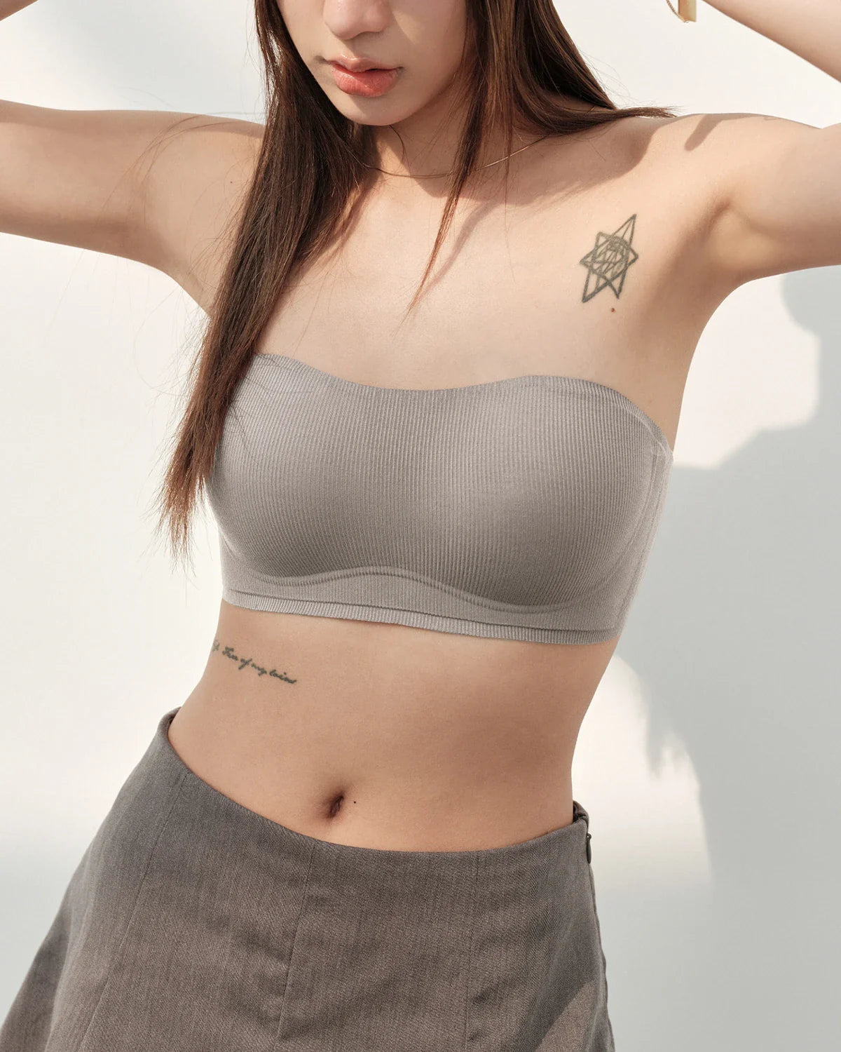 Soutien-gorge Bandeau en Soie Sans Couture Antidérapant