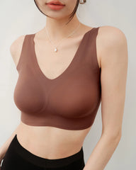 Soutien-gorge en soie à bretelles larges sans couture