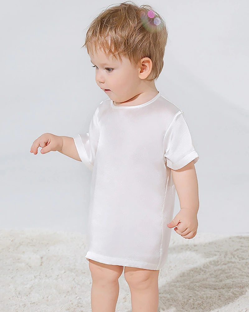 T-shirt en Soie à Manches Courtes pour Bébé
