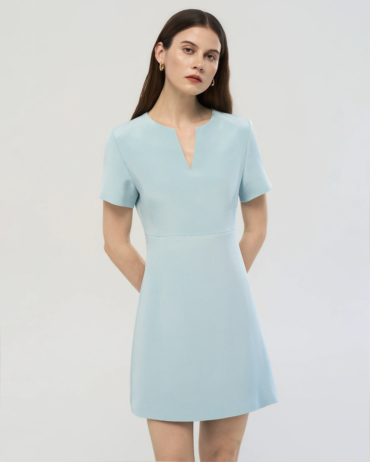 Robe en soie 40 momme coupe A à manches courtes
