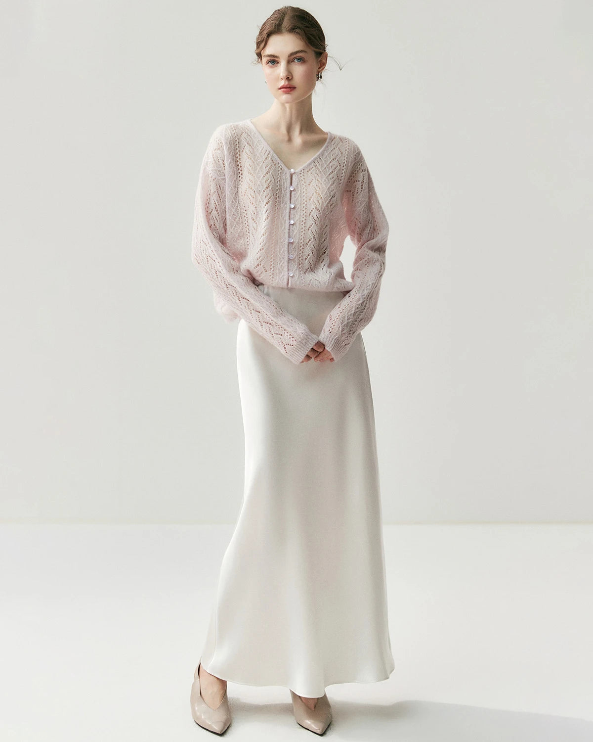 Cardigan fin en maille soie-cachemire