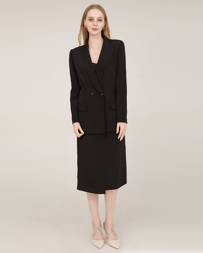 Blazer en Soie à Col Châle 40 Momme
