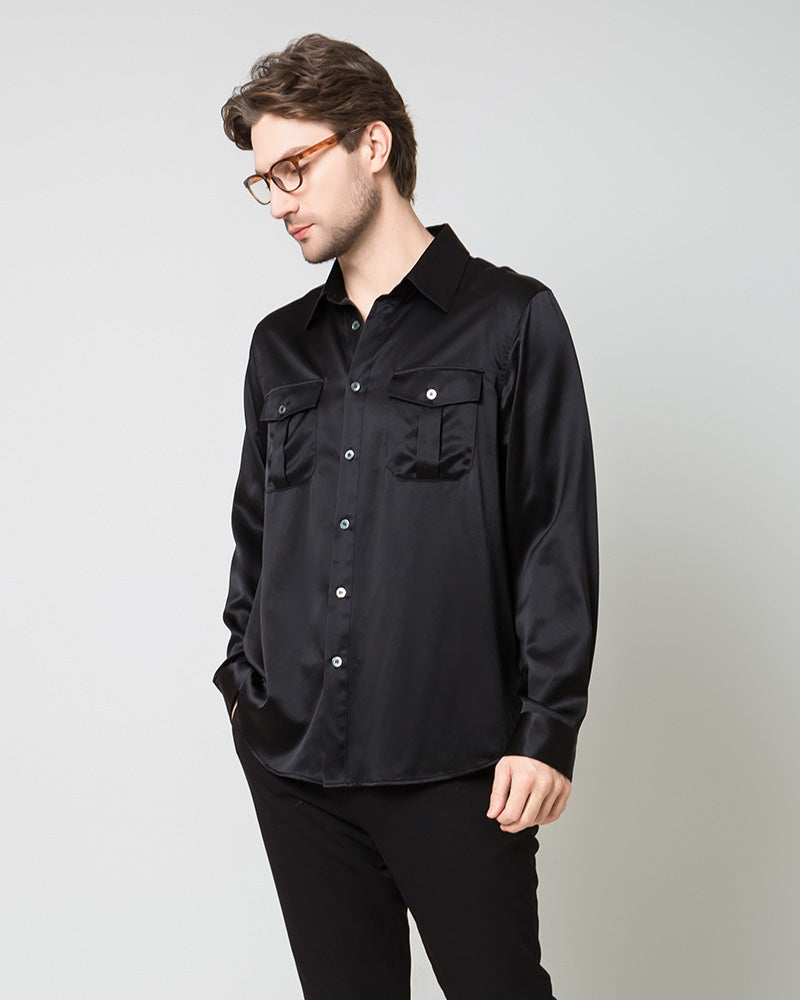 Chemise en Soie pour Homme Boutonnée