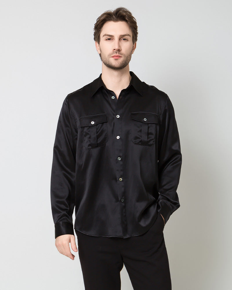 Chemise en Soie pour Homme Boutonnée