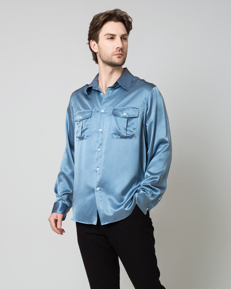 Chemise en Soie pour Homme Boutonnée