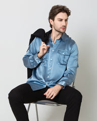 Chemise en Soie pour Homme Boutonnée