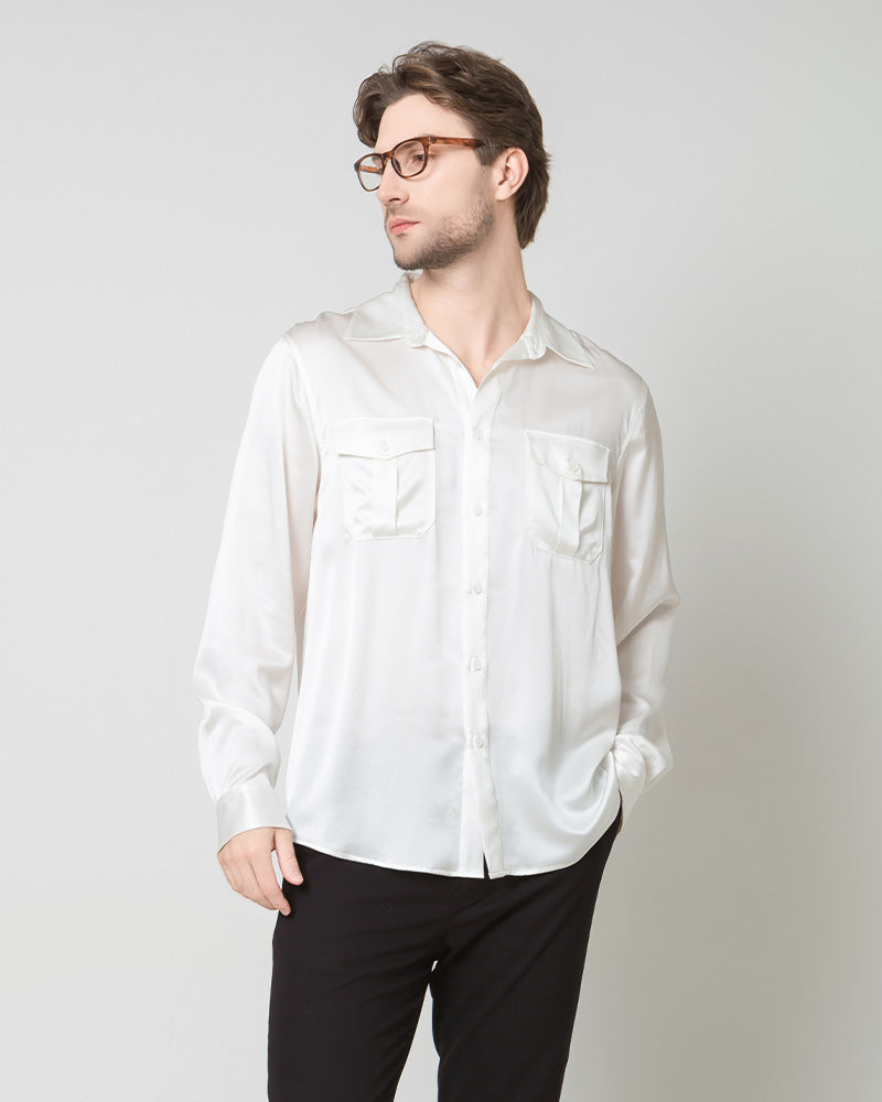 Chemise en Soie pour Homme Boutonnée